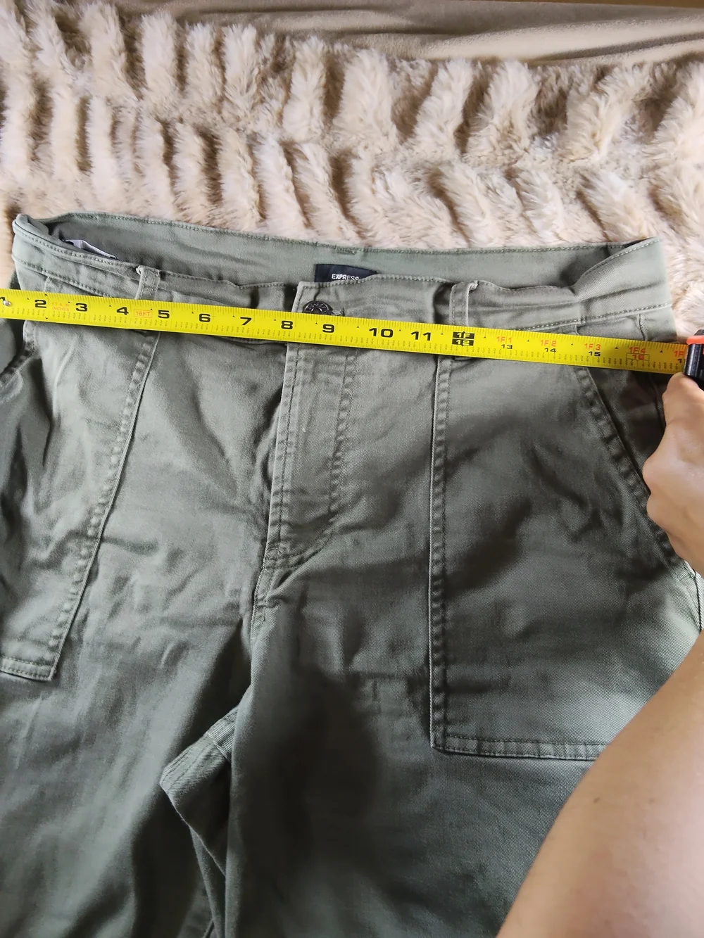 Express Olive Green Cargo Pants with Elastic Ankles - Picture 7 of 12
